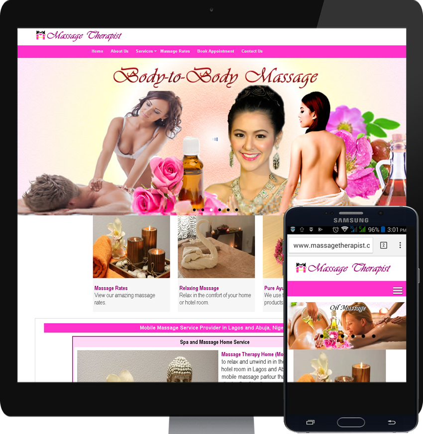 Massage Therapist Homepage Design